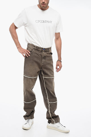 Straight Fit VINTAGE Denims with Raw-cut Details 20cm