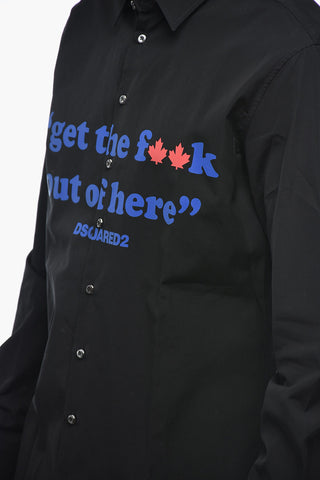 Slim Fit Shirt with Slogan Print