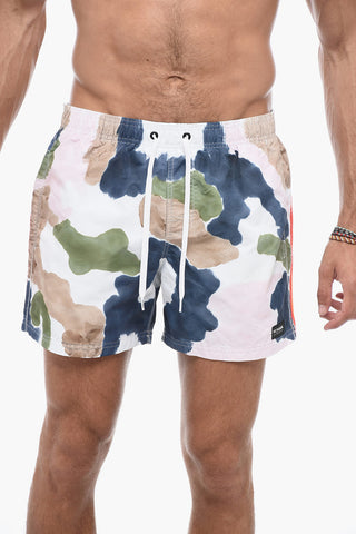 Tie-die Boxer Swimshort with Logo Patch