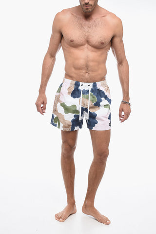 Tie-die Boxer Swimshort with Logo Patch