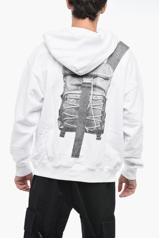 Hoodie Oversized Sweatshirt with Trompe L'Oeil Print