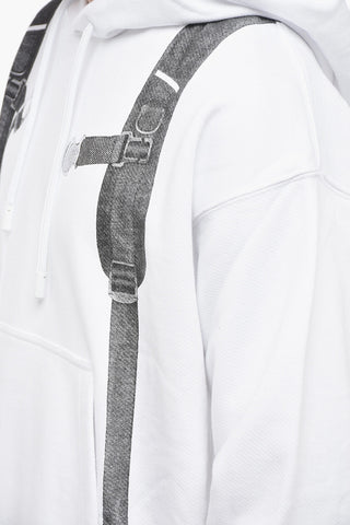 Hoodie Oversized Sweatshirt with Trompe L'Oeil Print