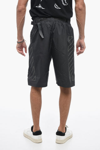 ATHLEISURE DIAG OUTLINE Shorts with Printed Detailing