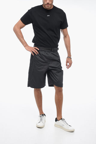 ATHLEISURE DIAG OUTLINE Shorts with Printed Detailing