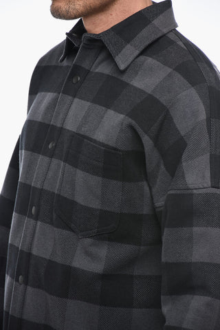 Overshirt in Panno di Cotone con Motivo a Quadri