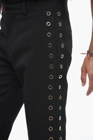Slim-Fit Trousers With Eyelet Detail