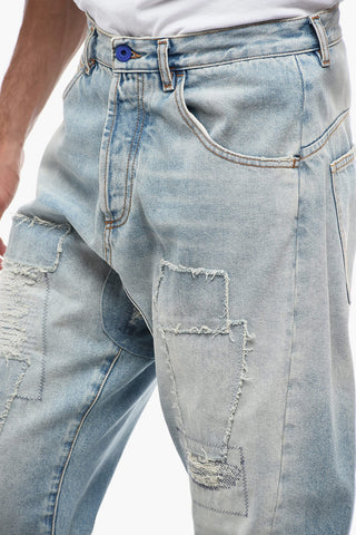 Jeans TWIST Effetto Vintage con Dettagli Patchwork 17cm