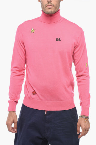 Turtleneck Sweater with Patchworks