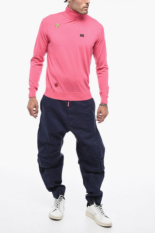 Turtleneck Sweater with Patchworks