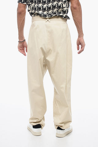 Double-pleated CROSS Cotton Pants