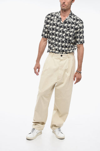 Double-pleated CROSS Cotton Pants