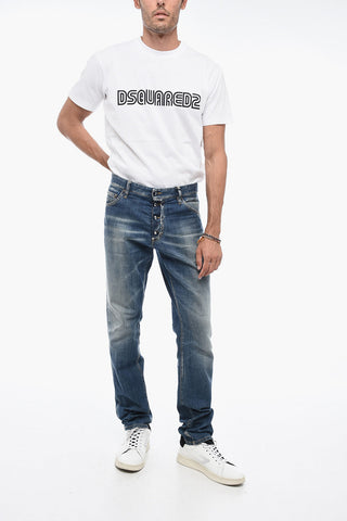 Jeans Delave con Dettaglio Distressed 17cm