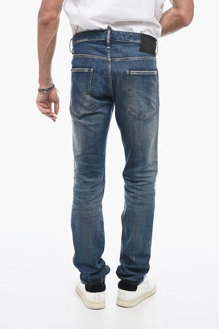 Jeans Delave con Dettaglio Distressed 17cm
