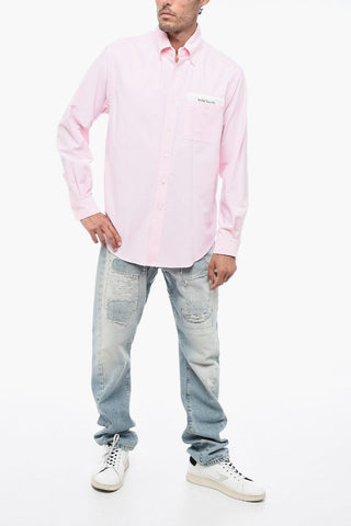Button-down TAPE Cotton Shirt with Breast-pocket