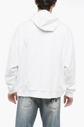 Felpa Con ZIp MONOGRAM In Cotone Garzato 