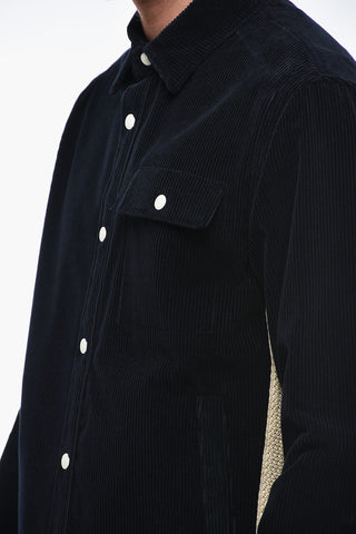 Corduroy TAPE Overshirt with Contrasting Bands