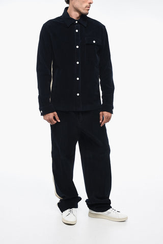 Corduroy TAPE Overshirt with Contrasting Bands