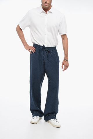 Jacquard Pyjama Pants with Logo Pattern