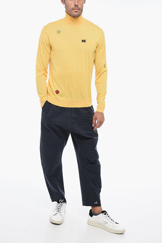 Turtleneck Sweater with Patchworks