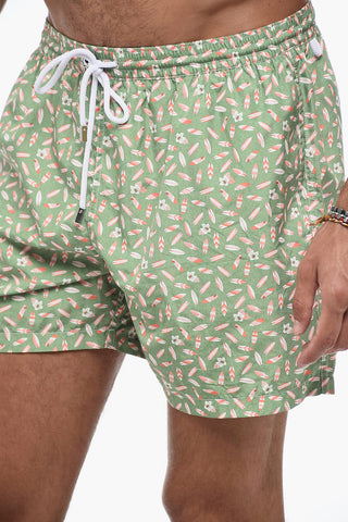 Costume da Bagno Boxer con Stampa Floreale