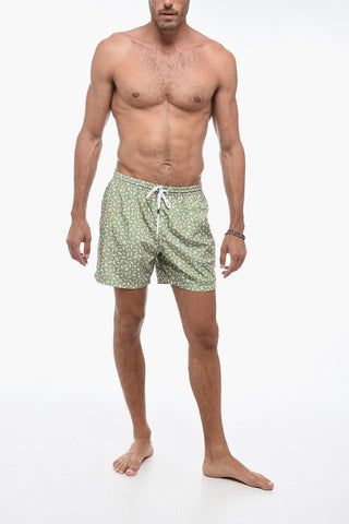 Costume da Bagno Boxer con Stampa Floreale