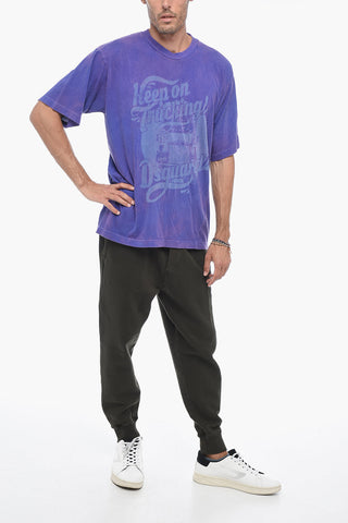 Acid Wash T-shirt with Lettering