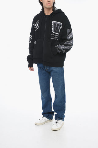 Jaquard Knitted Hoodie with Lettering