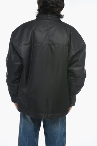 Padded CROSS KIMONO Bomber Jacket with Snap Buttons