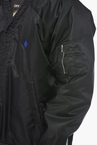 Padded CROSS KIMONO Bomber Jacket with Snap Buttons