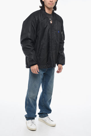 Padded CROSS KIMONO Bomber Jacket with Snap Buttons