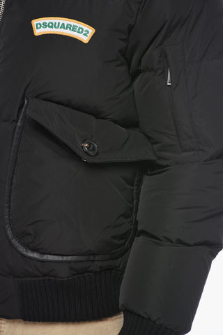 Puff Bomber Jacket with Logo Patch