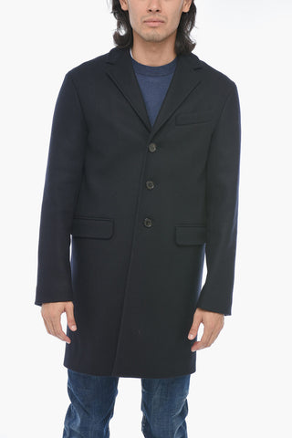 Virgin Wool Coat with Flap Pockets