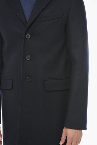 Virgin Wool Coat with Flap Pockets