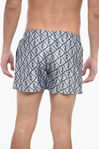 Costume da Bagno Boxer Monogram con Effetto Sbiadito
