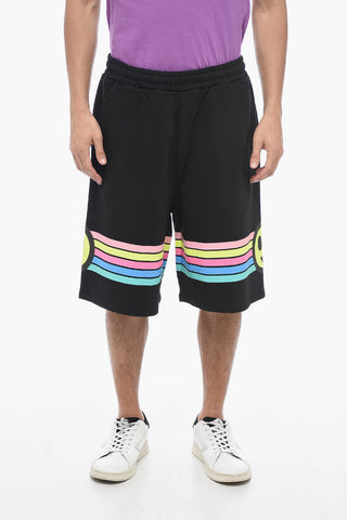 Jogger Shorts Stampati In Cotone Garzato 