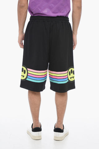 Jogger Shorts Stampati In Cotone Garzato 