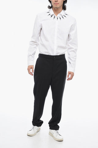 Wool Trousers TORRECHIANCA with Rear Drawstring