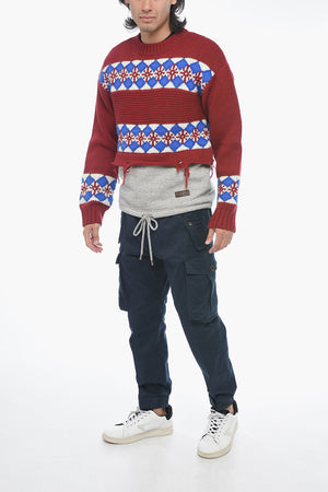 Hybrid Canadian Jacquard Knit with Distressed Detail