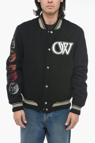 MOON Varsity Bomber with Patchwork