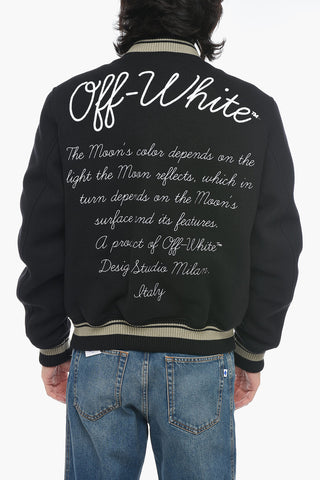 MOON Varsity Bomber with Patchwork