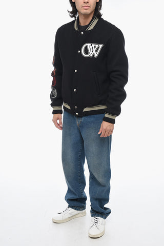 MOON Varsity Bomber with Patchwork
