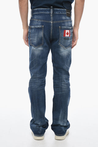 Distressed FLARE BOOTCUT Denims with Dark Wash