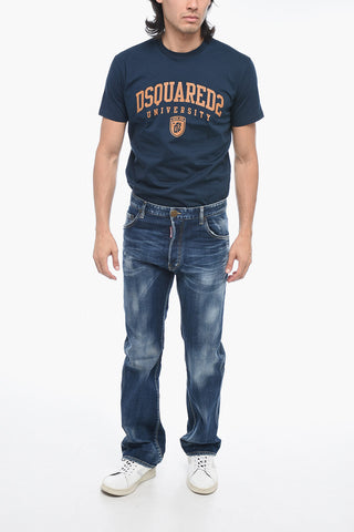 Distressed FLARE BOOTCUT Denims with Dark Wash