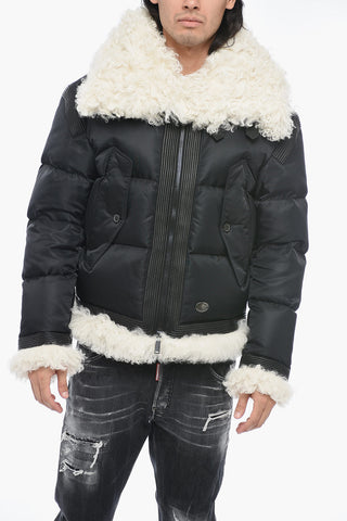 Piumino Shearling con Dettaglio Fibbie