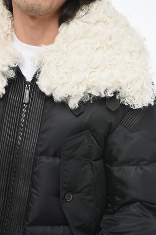 Piumino Shearling con Dettaglio Fibbie