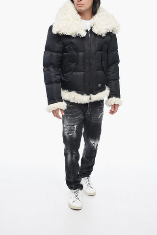 Piumino Shearling con Dettaglio Fibbie