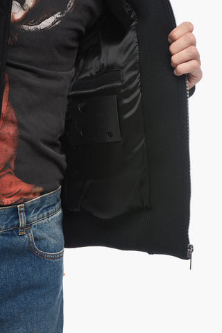 Leather Varsity Bomber with Patchwork