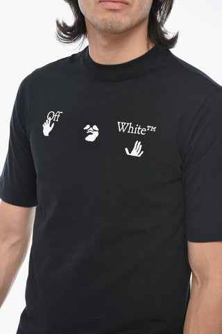 PERMAMENT Solid Color Crew-neck T-Shirt with Contrasting Print