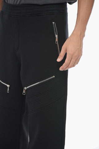 Low-Rise Biker Sweatpants with Zipped Pockets