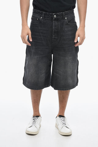 Shorts in Denim Loose Fit con Dettaglio Zip